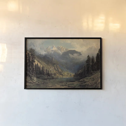 California Pines by Public Domain. shown as a paper print in a black flame. Available as a archival giclee rolled canvas, fine art paper, or poster print. SKU 95529i.