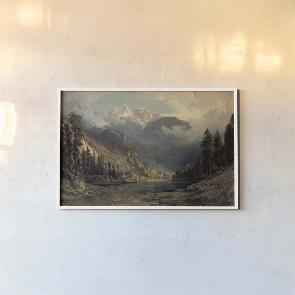 California Pines by Public Domain. shown as a paper print in a white frame. Available as a archival giclee rolled canvas, fine art paper, or poster print. SKU 95529i.