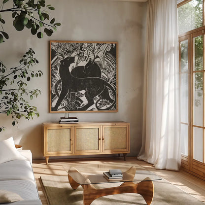 Circe II v2 by Public Domain. Shown in a natural wood frame in a cozy modern living room. Available as an archival giclee rolled canvas, fine art paper, or poster print. SKU 97510a.