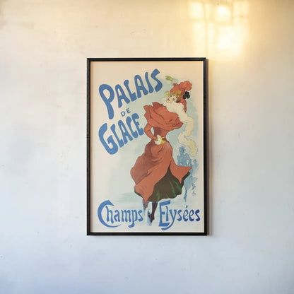 Palais de Glace Champs Elysees by Public Domain. shown as a paper print in a black flame. Available as a archival giclee rolled canvas, fine art paper, or poster print. SKU 97249h.