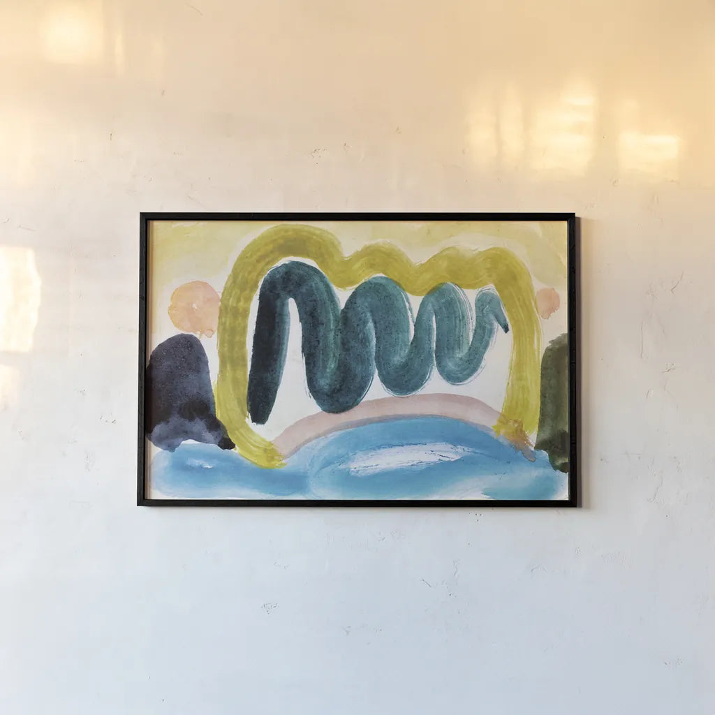 Pond in Sunlight by Public Domain. shown as a paper print in a black flame. Available as a archival giclee rolled canvas, fine art paper, or poster print. SKU 93209i.