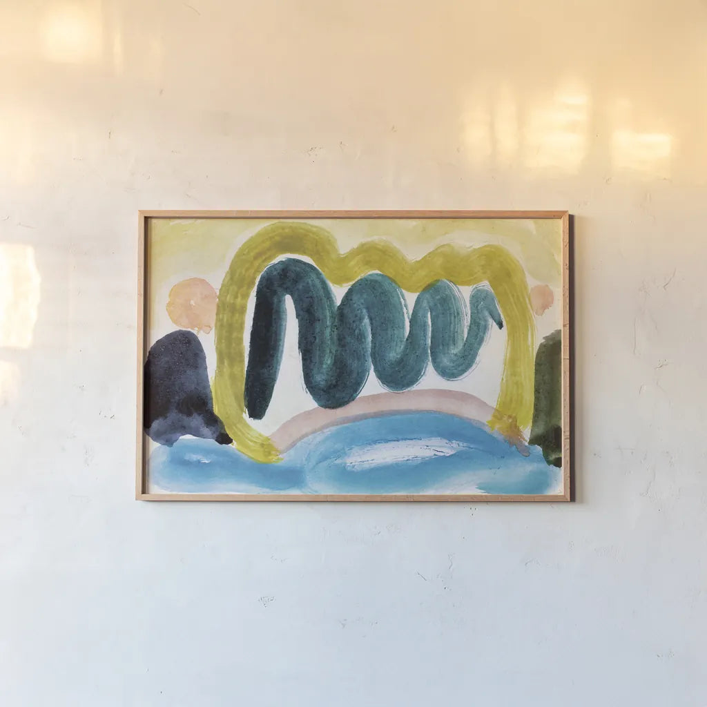 Pond in Sunlight by Public Domain. shown as a paper print in a natural frame. Available as a archival giclee rolled canvas, fine art paper, or poster print. SKU 93209i.