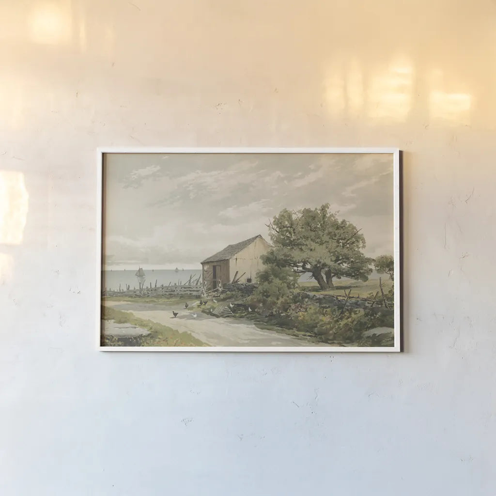 Road to the Shore by Public Domain. shown as a paper print in a white frame. Available as a archival giclee rolled canvas, fine art paper, or poster print. SKU 96283i.