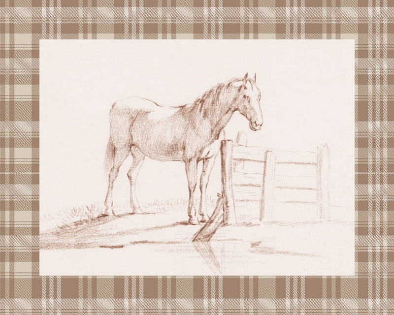 Standing Horse at a Fence v2 by Public Domain