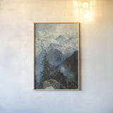 Summit of the Sierras by Public Domain. shown as a paper print in a natural frame. Available as a archival giclee rolled canvas, fine art paper, or poster print. SKU 95541h.