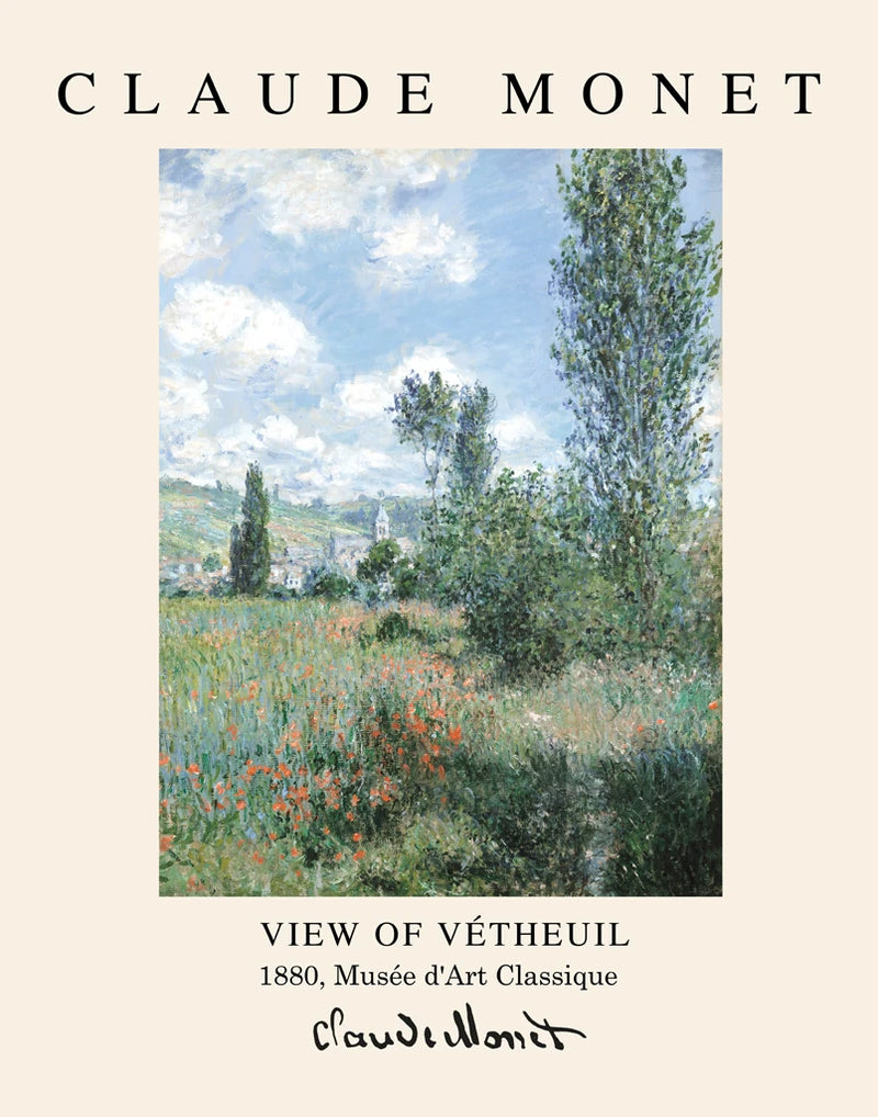 View of Vetheuil Museum Poster by Public Domain