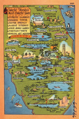 Vintage South Florida Map by Public Domain. SKU 94633h. Archival Giclee Fine art print for wall decor.