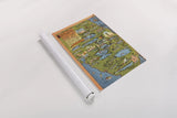 Vintage South Florida Map by Public Domain. shown as a rolled paper print. Available as archival giclee rolled canvas, fine art paper, or poster print. SKU 94633h.