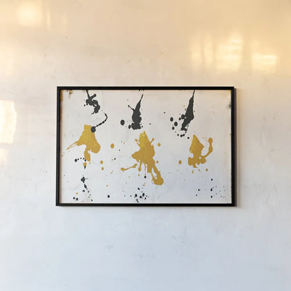 Abstract Background V Gold and Black by Roque Silva. shown as a paper print in a black flame. Available as a archival giclee rolled canvas, fine art paper, or poster print. SKU 22752i.