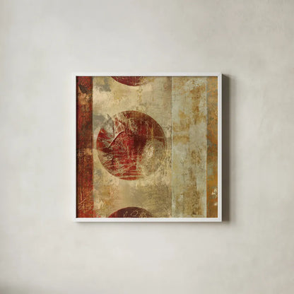 Caribbean Sunrise Square I by Roque Silva. Shown in a crisp white glass frame for a clean and minimalist style. Available as an archival giclee rolled canvas, fine art paper, or poster print. SKU 12125a.