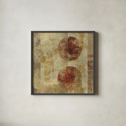 Caribbean Sunrise Square III by Roque Silva. Shown in a sleek black glass frame for a contemporary gallery look. Available as an archival giclee rolled canvas, fine art paper, or poster print. SKU 12165a.