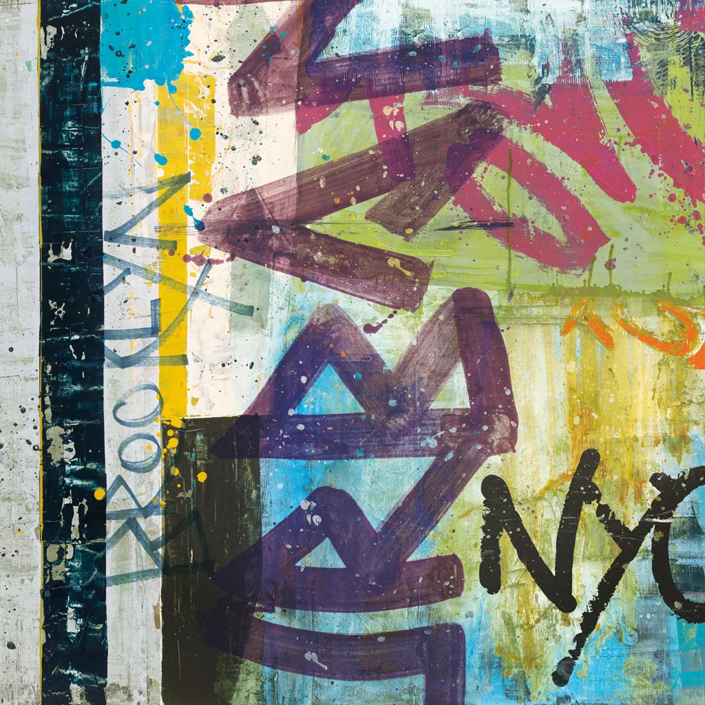 City Graffiti by Roque Silva. SKU 62307a. Archival Giclee Fine art print for wall decor.