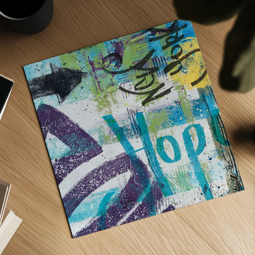 City Graffiti II by Roque Silva. Shown as a detailed flat fine art print, highlighting archival giclee quality. Available as an archival giclee rolled canvas, fine art paper, or poster print. SKU 62419a.