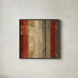 Kuna Square by Roque Silva. Shown in a sleek black glass frame for a contemporary gallery look. Available as an archival giclee rolled canvas, fine art paper, or poster print. SKU 11753a.