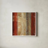 Kuna Square by Roque Silva. Shown in a crisp white glass frame for a clean and minimalist style. Available as an archival giclee rolled canvas, fine art paper, or poster print. SKU 11753a.