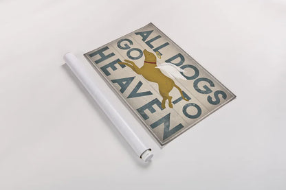 All Dogs Go to Heaven III by Ryan Fowler. shown as a rolled paper print. Available as archival giclee rolled canvas, fine art paper, or poster print. SKU 25085i.