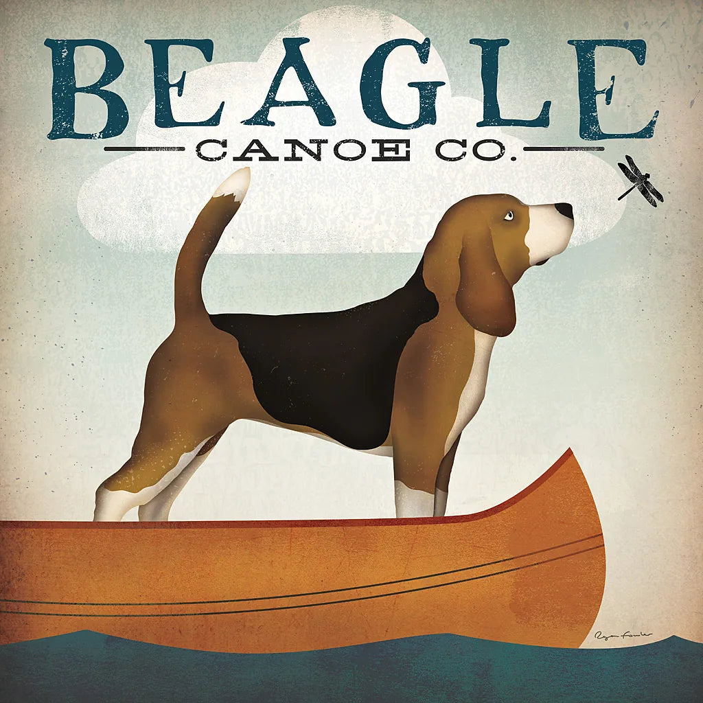 Beagle Canoe Co by Ryan Fowler. SKU 13366a. Archival Giclee Fine art print for wall decor.