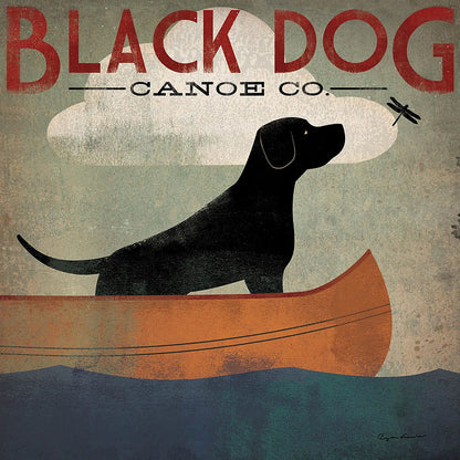 Black Dog Canoe by Ryan Fowler. SKU 12501a. Archival Giclee Fine art print for wall decor.
