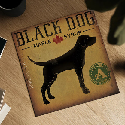 Black Dog at Show No VT by Ryan Fowler. Shown as a detailed flat fine art print, highlighting archival giclee quality. Available as an archival giclee rolled canvas, fine art paper, or poster print. SKU 31005a.