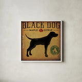 Black Dog at Show No VT by Ryan Fowler. Shown in a crisp white glass frame for a clean and minimalist style. Available as an archival giclee rolled canvas, fine art paper, or poster print. SKU 31005a.