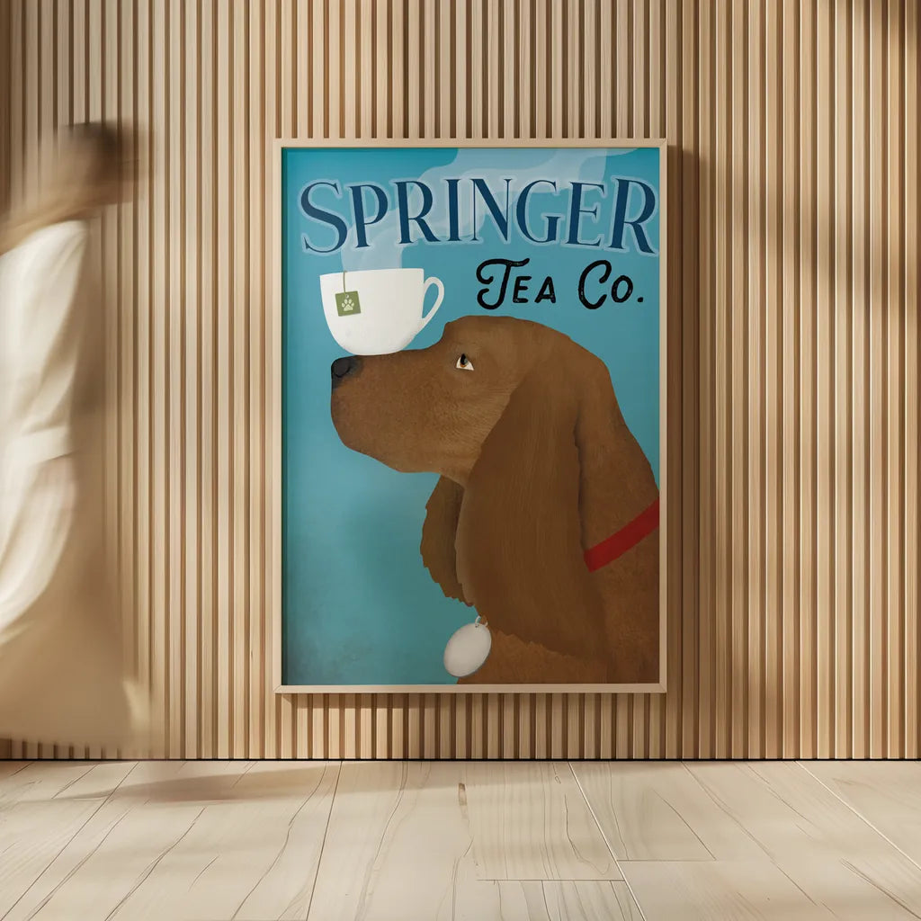 Brown Springer Tea Co by Ryan Fowler. shown as over sized large wall art. Available as an archival giclee rolled canvas, fine art paper, or poster print. SKU 79514h.