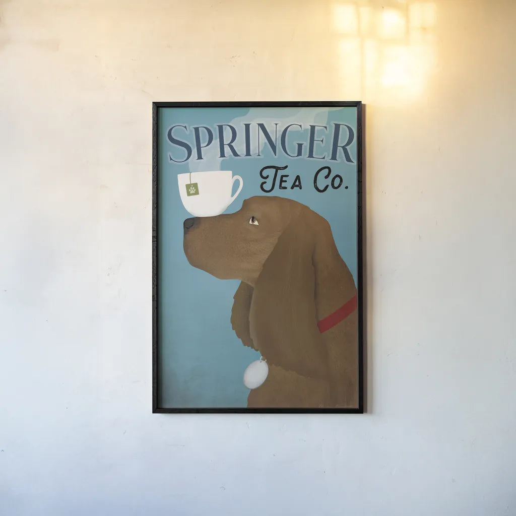 Brown Springer Tea Co by Ryan Fowler. shown as a paper print in a black flame. Available as a archival giclee rolled canvas, fine art paper, or poster print. SKU 79514h.