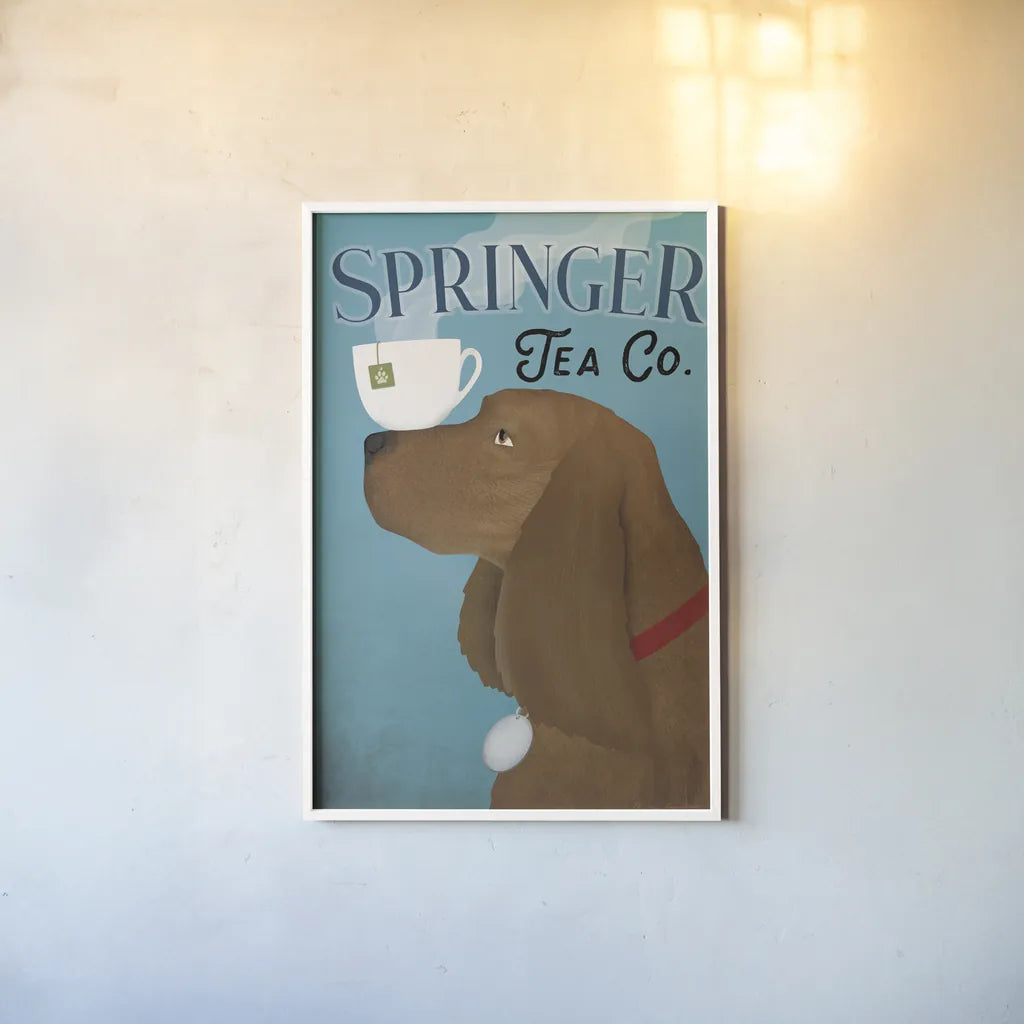 Brown Springer Tea Co by Ryan Fowler. shown as a paper print in a white frame. Available as a archival giclee rolled canvas, fine art paper, or poster print. SKU 79514h.