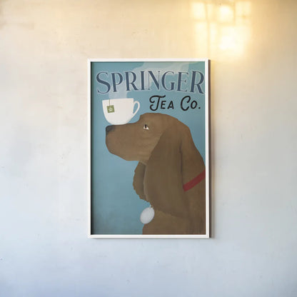 Brown Springer Tea Co by Ryan Fowler. shown as a paper print in a white frame. Available as a archival giclee rolled canvas, fine art paper, or poster print. SKU 79514h.