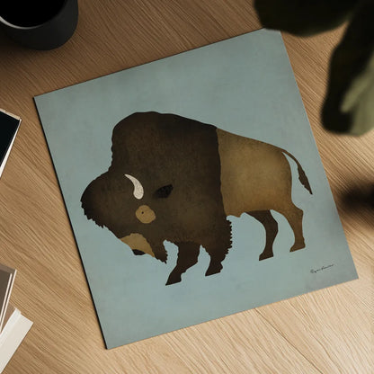 Buffalo Bison I by Ryan Fowler. Shown as a detailed flat fine art print, highlighting archival giclee quality. Available as an archival giclee rolled canvas, fine art paper, or poster print. SKU 18861a.