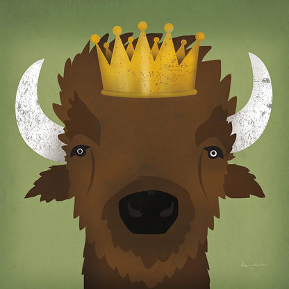Buffalo III with Crown by Ryan Fowler. SKU 35510a. Archival Giclee Fine art print for wall decor.