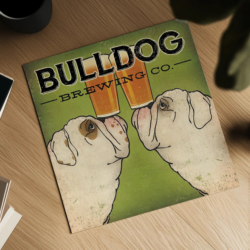 Bulldog Brewing by Ryan Fowler. Shown as a detailed flat fine art print, highlighting archival giclee quality. Available as an archival giclee rolled canvas, fine art paper, or poster print. SKU 16311a.