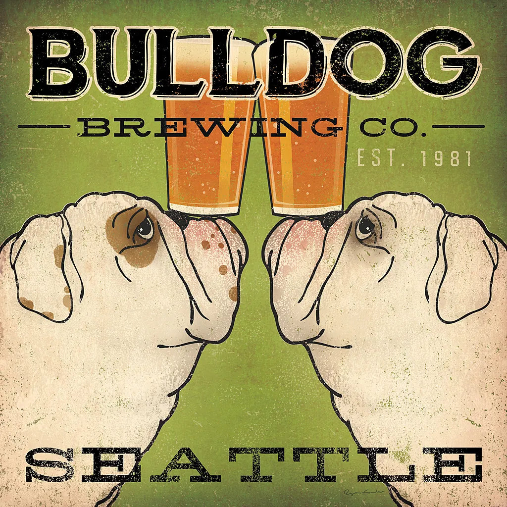 Bulldog Brewing Seattle by Ryan Fowler. SKU 16240a. Archival Giclee Fine art print for wall decor.