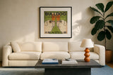 Bulldog Brewing Seattle by Ryan Fowler. Displayed in a glass frame with matte in a clean modern living room. Available as an archival giclee rolled canvas, fine art paper, or poster print. SKU 16240a.