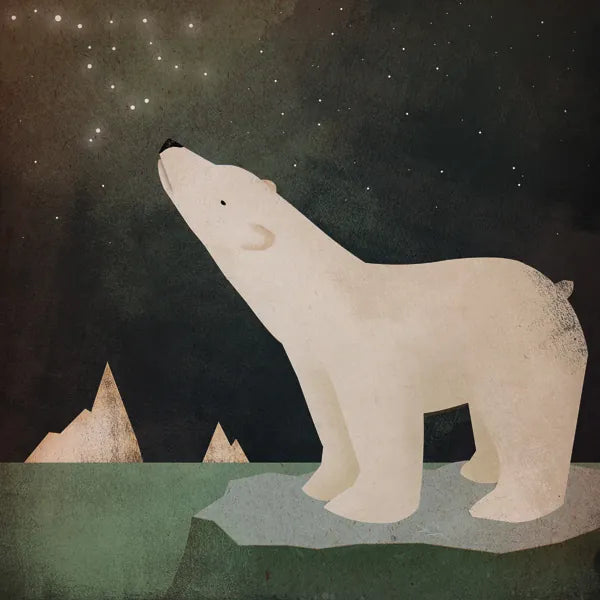 Constellations Polar Bear by Ryan Fowler. SKU 12353a. Archival Giclee Fine art print for wall decor.