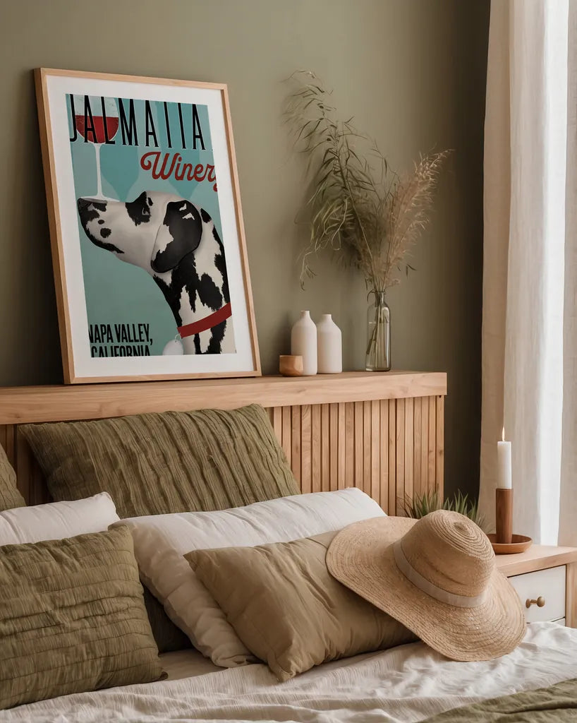 Dalmation Winery by Ryan Fowler. shown as a paper print in a natural frame. Available as a archival giclee rolled canvas, fine art paper, or poster print. SKU 79511h.