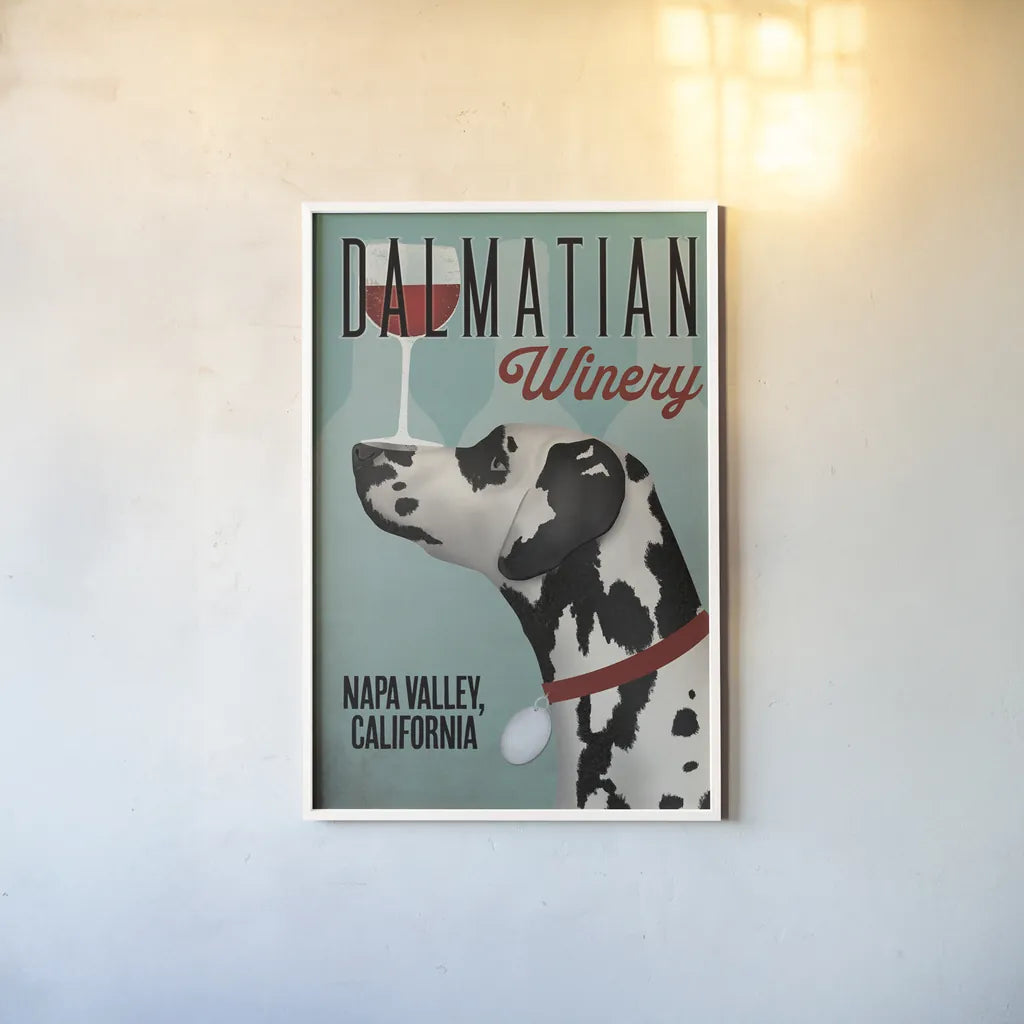 Dalmation Winery by Ryan Fowler. shown as a paper print in a white frame. Available as a archival giclee rolled canvas, fine art paper, or poster print. SKU 79511h.