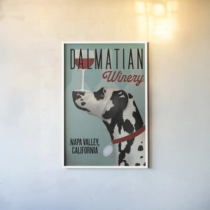 Dalmation Winery by Ryan Fowler. shown as a paper print in a white frame. Available as a archival giclee rolled canvas, fine art paper, or poster print. SKU 79511h.