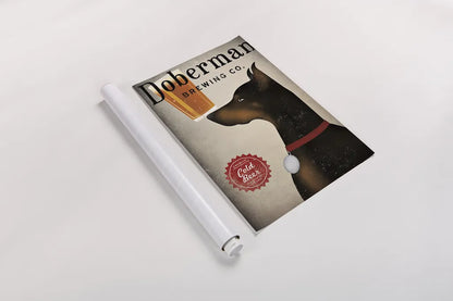 Doberman Brewing Company by Ryan Fowler. shown as a rolled paper print. Available as archival giclee rolled canvas, fine art paper, or poster print. SKU 22889h.