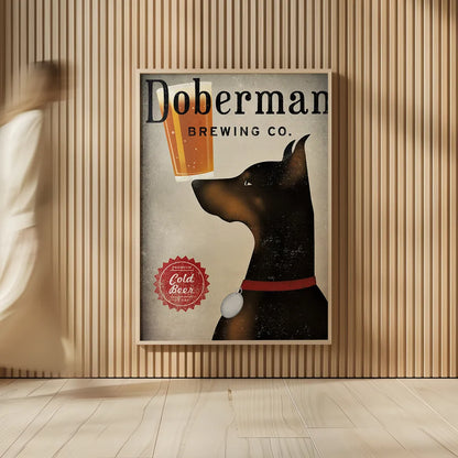 Doberman Brewing Company by Ryan Fowler. shown as over sized large wall art. Available as an archival giclee rolled canvas, fine art paper, or poster print. SKU 22889h.