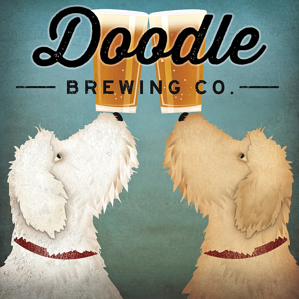 Doodle Beer Double by Ryan Fowler. SKU 16312a. Archival Giclee Fine art print for wall decor.