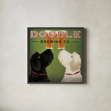 Doodle Beer Double III by Ryan Fowler. Shown in a sleek black glass frame for a contemporary gallery look. Available as an archival giclee rolled canvas, fine art paper, or poster print. SKU 20941a.