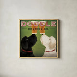 Doodle Beer Double III by Ryan Fowler. Shown in a natural wood glass frame for a timeless modern aesthetic. Available as an archival giclee rolled canvas, fine art paper, or poster print. SKU 20941a.