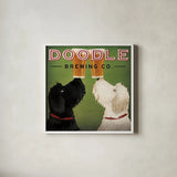 Doodle Beer Double III by Ryan Fowler. Shown in a crisp white glass frame for a clean and minimalist style. Available as an archival giclee rolled canvas, fine art paper, or poster print. SKU 20941a.
