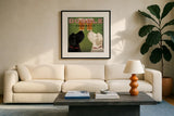 Doodle Beer Double III by Ryan Fowler. Displayed in a glass frame with matte in a clean modern living room. Available as an archival giclee rolled canvas, fine art paper, or poster print. SKU 20941a.