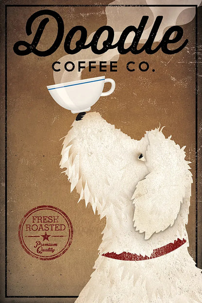 Doodle Coffee by Ryan Fowler. SKU 16723h. Archival Giclee Fine art print for wall decor.
