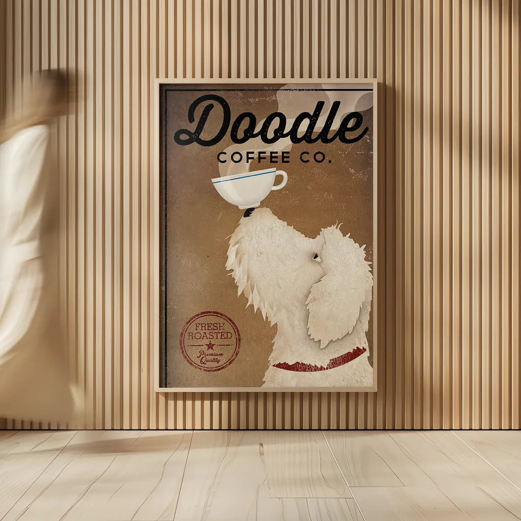 Doodle Coffee by Ryan Fowler. shown as over sized large wall art. Available as an archival giclee rolled canvas, fine art paper, or poster print. SKU 16723h.