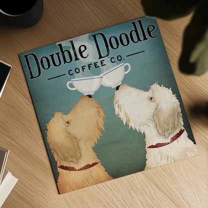 Doodle Coffee Double III by Ryan Fowler. Shown as a detailed flat fine art print, highlighting archival giclee quality. Available as an archival giclee rolled canvas, fine art paper, or poster print. SKU 20942a.