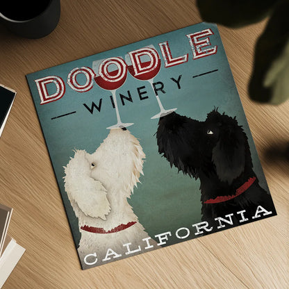 Doodle Wine by Ryan Fowler. Shown as a detailed flat fine art print, highlighting archival giclee quality. Available as an archival giclee rolled canvas, fine art paper, or poster print. SKU 15623a.