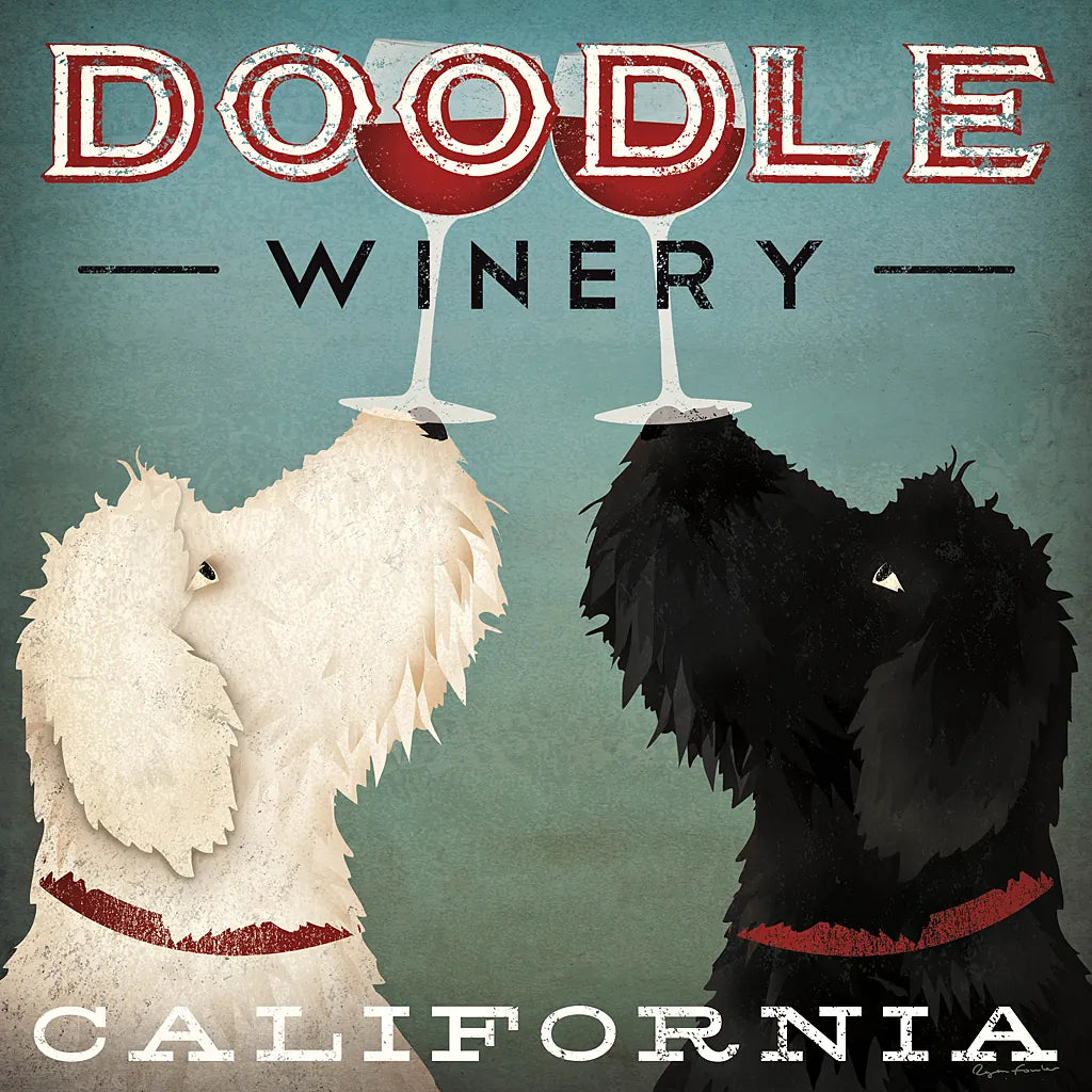 Doodle Wine by Ryan Fowler. SKU 15954a. Archival Giclee Fine art print for wall decor.