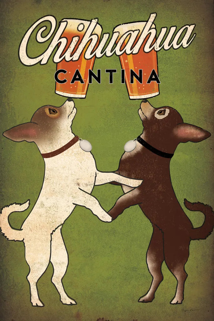 Double Chihuahua by Ryan Fowler. SKU 31311h. Archival Giclee Fine art print for wall decor.